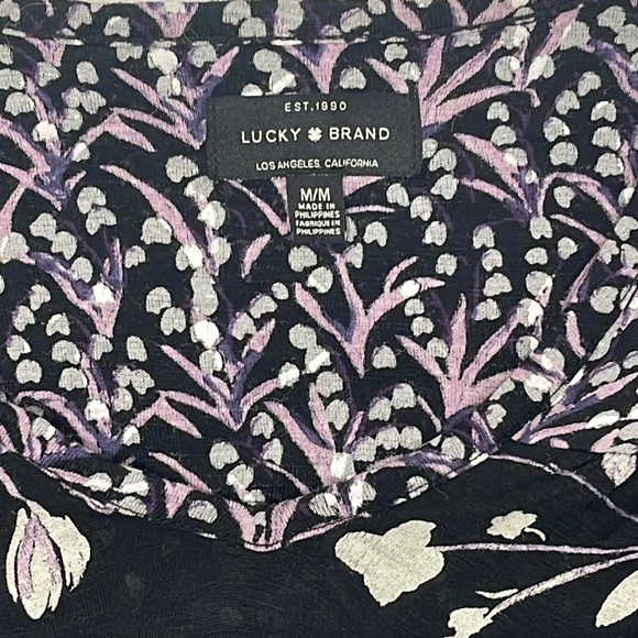 Lucky Brand Floral Long Sleeve Blouse Top sz Medium - Picture 2 of 7